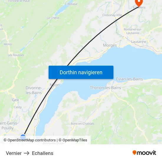 Vernier to Echallens map