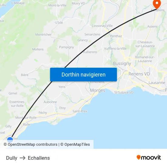 Dully to Echallens map