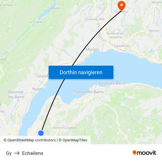 Gy to Echallens map