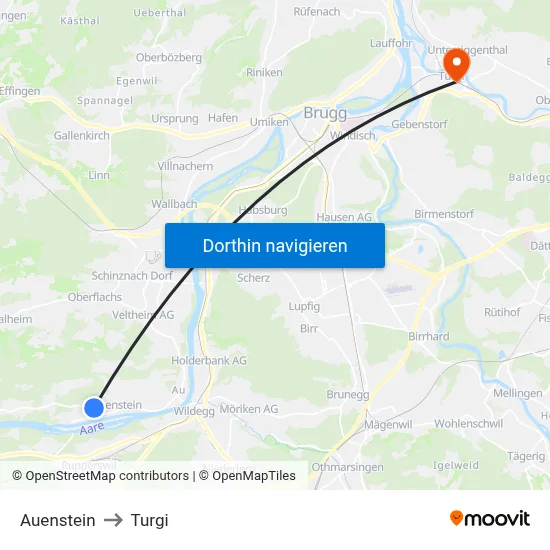 Auenstein to Turgi map
