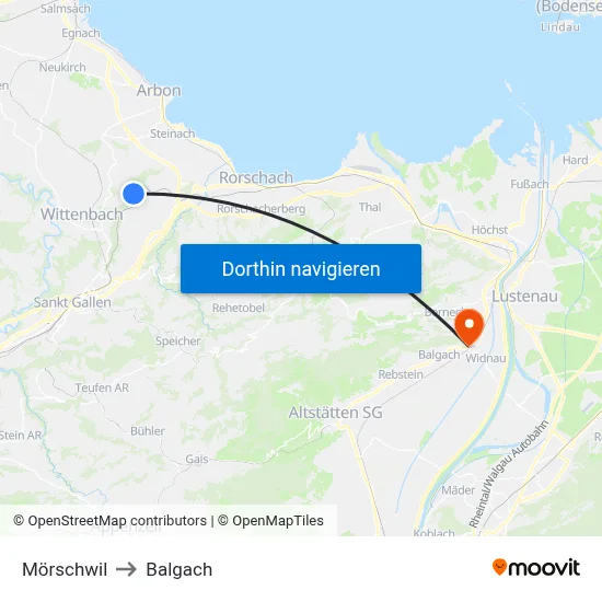 Mörschwil to Balgach map