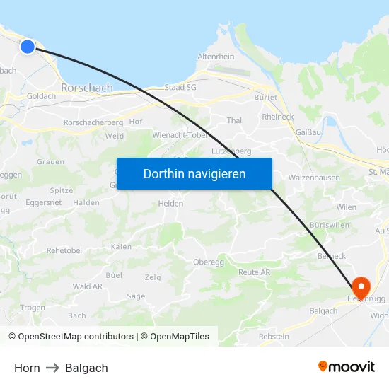 Horn to Balgach map