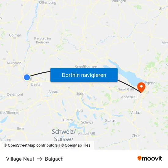 Village-Neuf to Balgach map