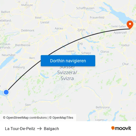 La Tour-De-Peilz to Balgach map