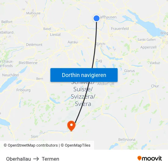 Oberhallau to Termen map