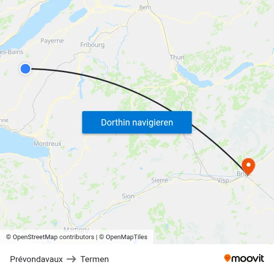 Prévondavaux to Termen map