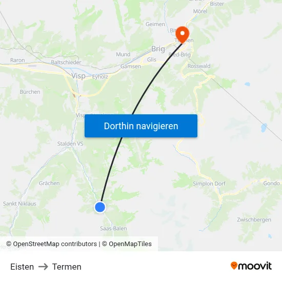 Eisten to Termen map