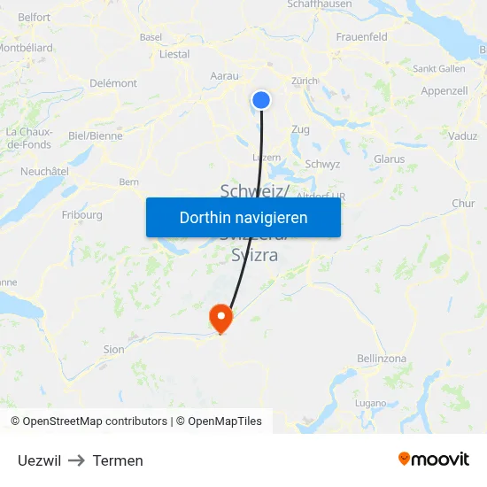 Uezwil to Termen map