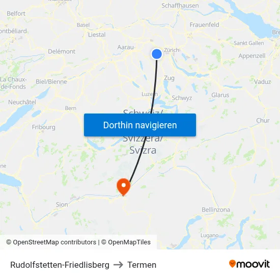Rudolfstetten-Friedlisberg to Termen map