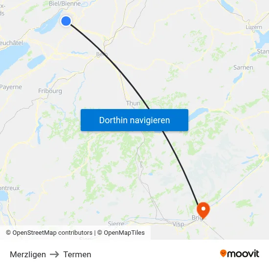 Merzligen to Termen map