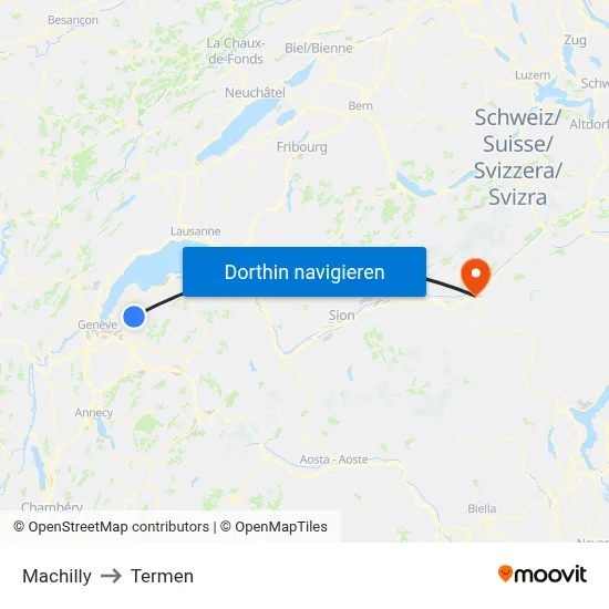 Machilly to Termen map