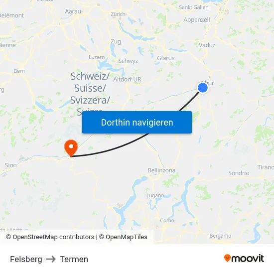 Felsberg to Termen map