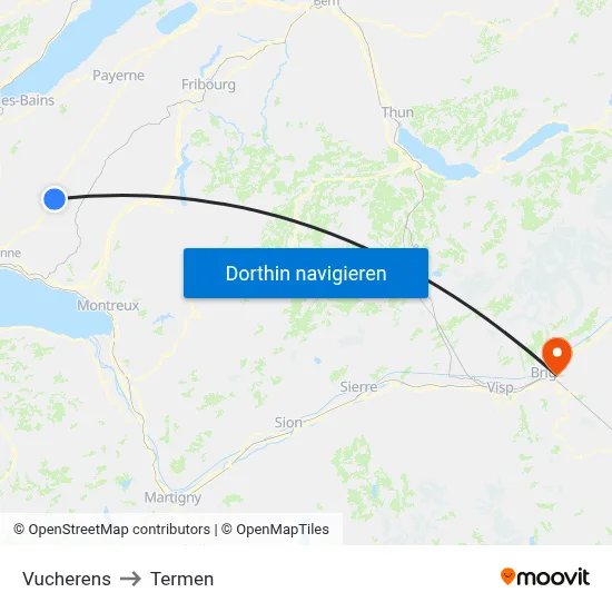 Vucherens to Termen map