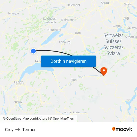Croy to Termen map