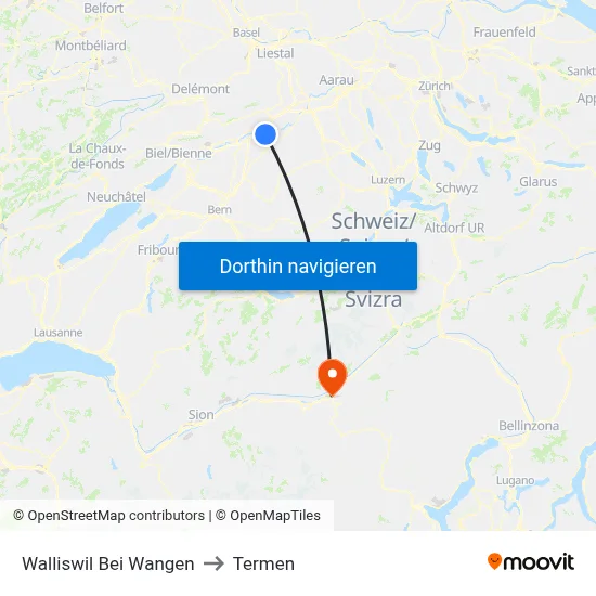 Walliswil Bei Wangen to Termen map