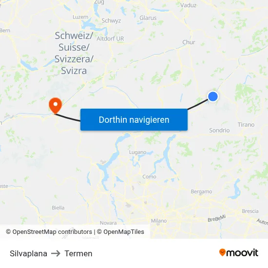 Silvaplana to Termen map