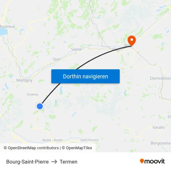 Bourg-Saint-Pierre to Termen map