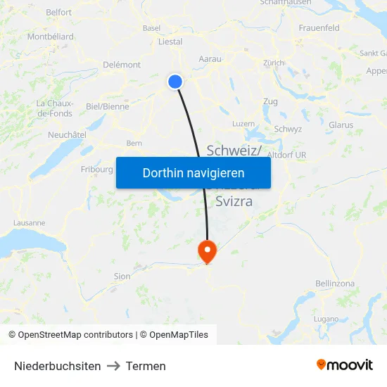Niederbuchsiten to Termen map