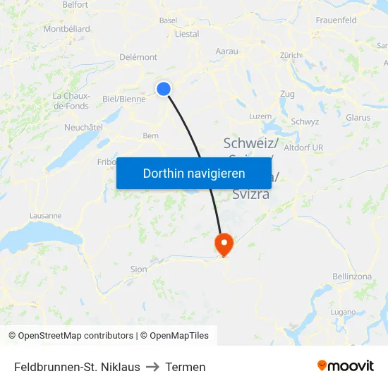 Feldbrunnen-St. Niklaus to Termen map