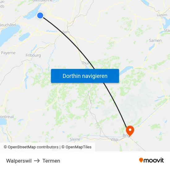 Walperswil to Termen map