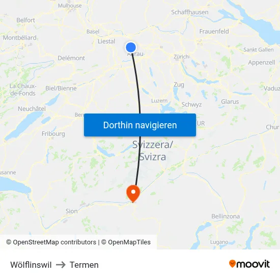 Wölflinswil to Termen map