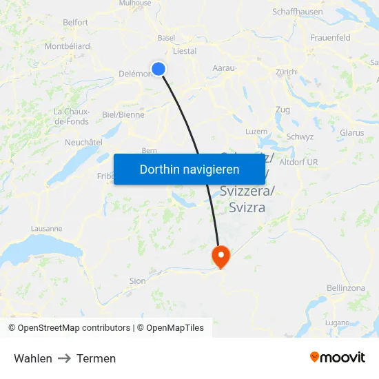 Wahlen to Termen map