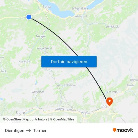 Diemtigen to Termen map