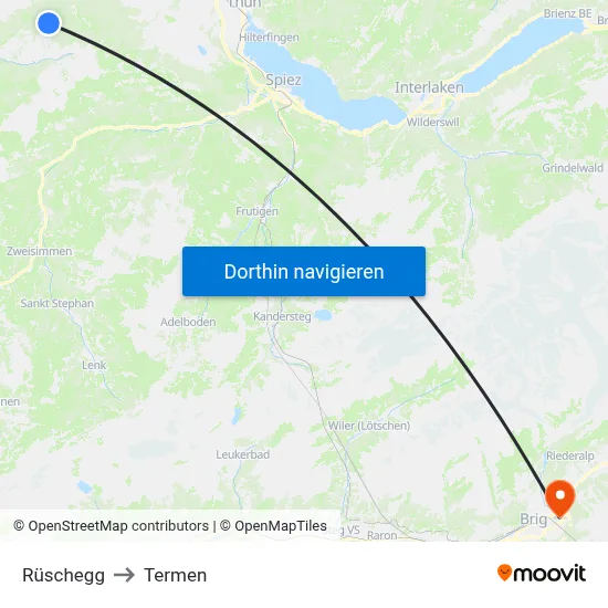 Rüschegg to Termen map