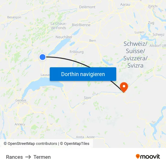 Rances to Termen map