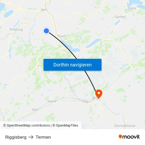 Riggisberg to Termen map
