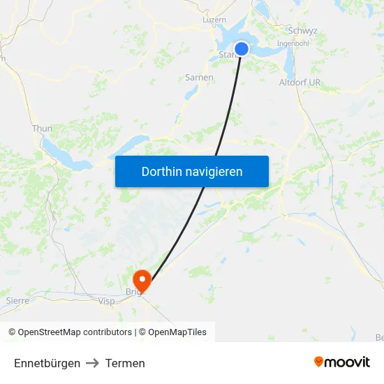 Ennetbürgen to Termen map