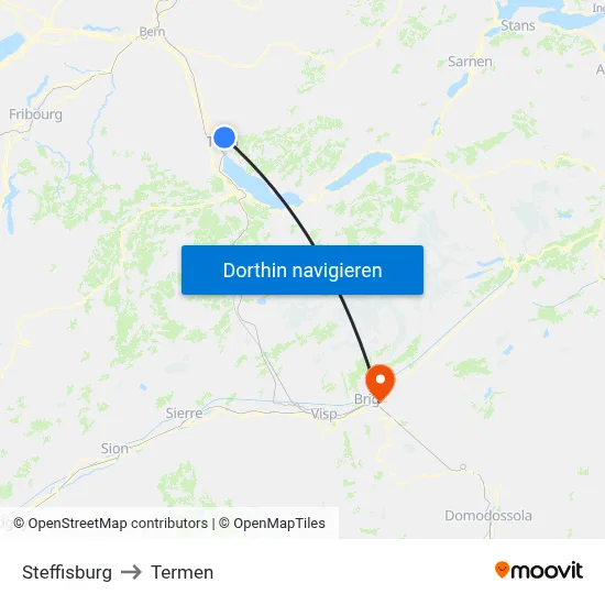 Steffisburg to Termen map