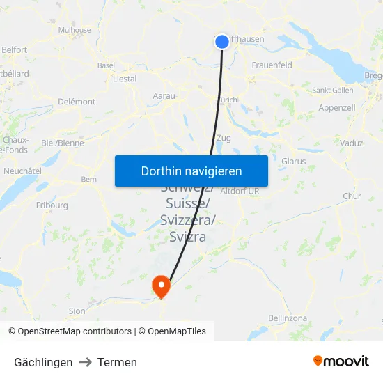 Gächlingen to Termen map