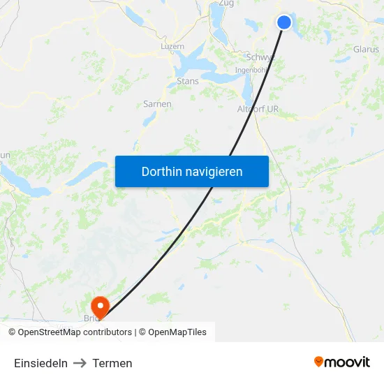 Einsiedeln to Termen map