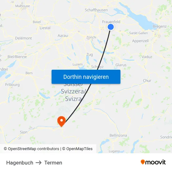 Hagenbuch to Termen map