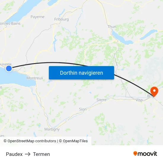 Paudex to Termen map