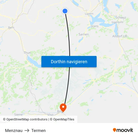 Menznau to Termen map