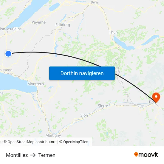 Montilliez to Termen map