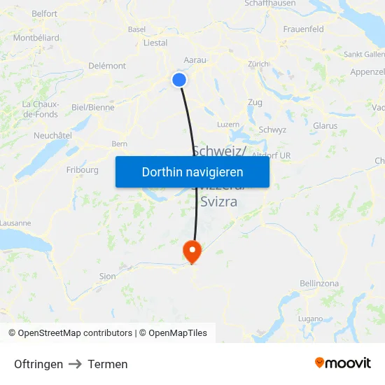 Oftringen to Termen map