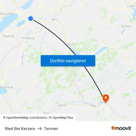 Ried Bei Kerzers to Termen map