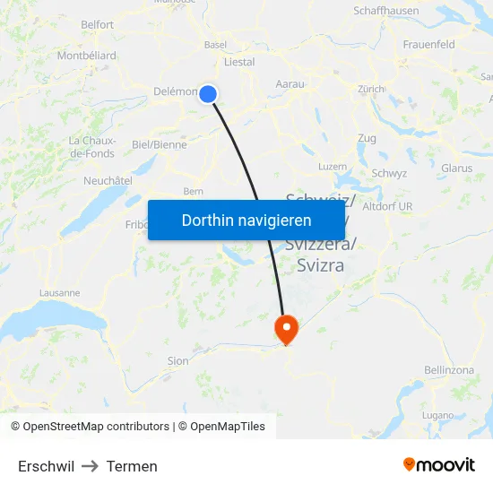 Erschwil to Termen map