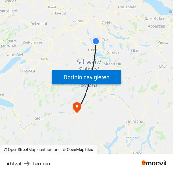 Abtwil to Termen map