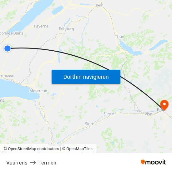 Vuarrens to Termen map