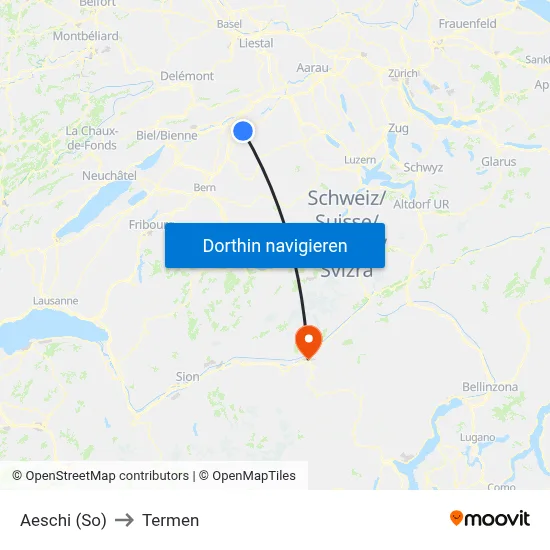 Aeschi (So) to Termen map