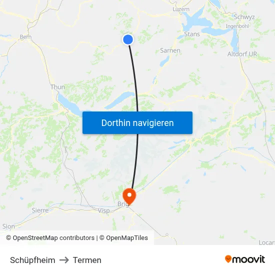 Schüpfheim to Termen map