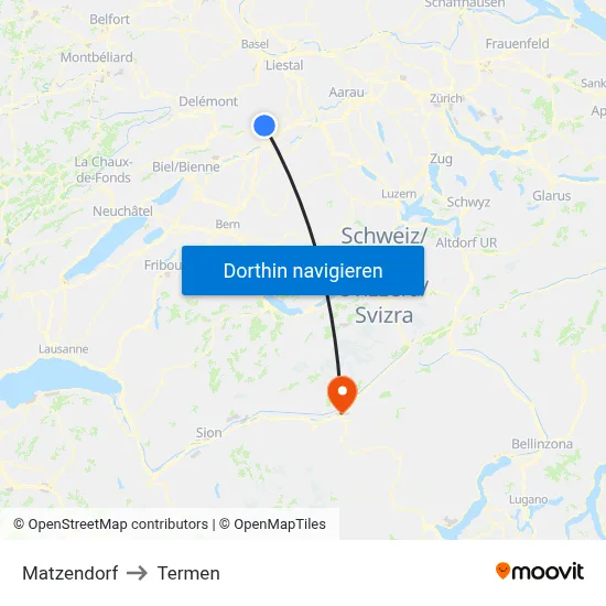 Matzendorf to Termen map