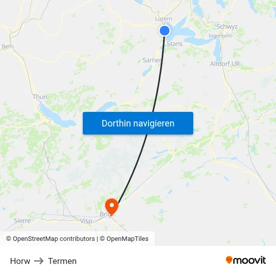 Horw to Termen map