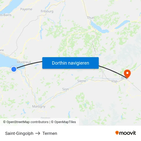 Saint-Gingolph to Termen map