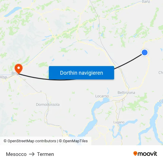 Mesocco to Termen map
