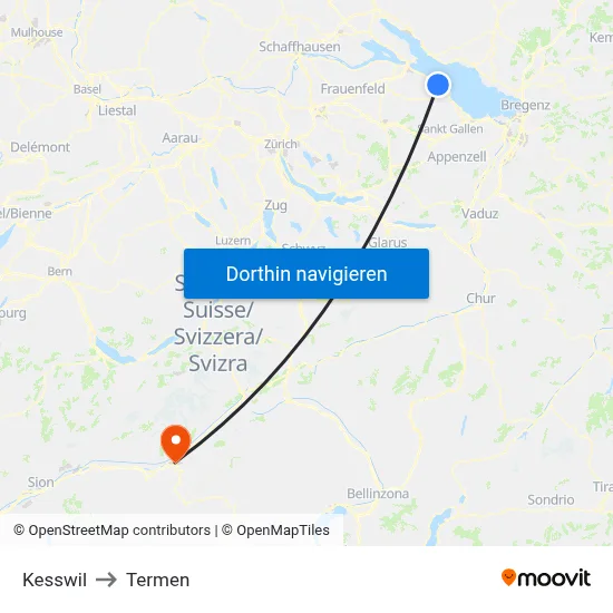 Kesswil to Termen map